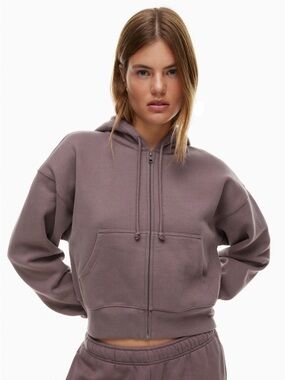 Aritzia TNA CozyAF Mauve Zip-Up Hoodie